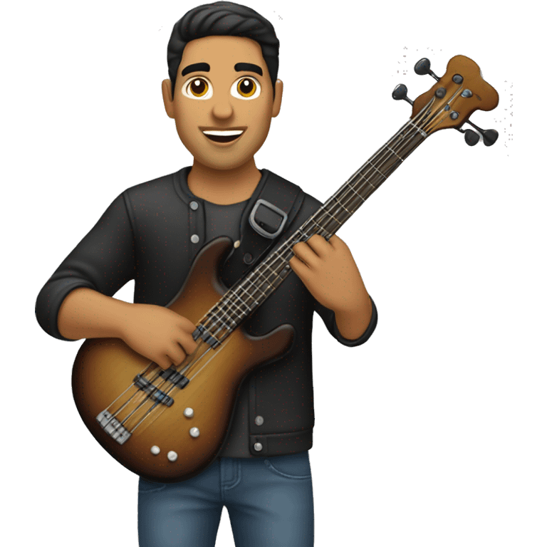 hispanic male playing black bass guita emoji