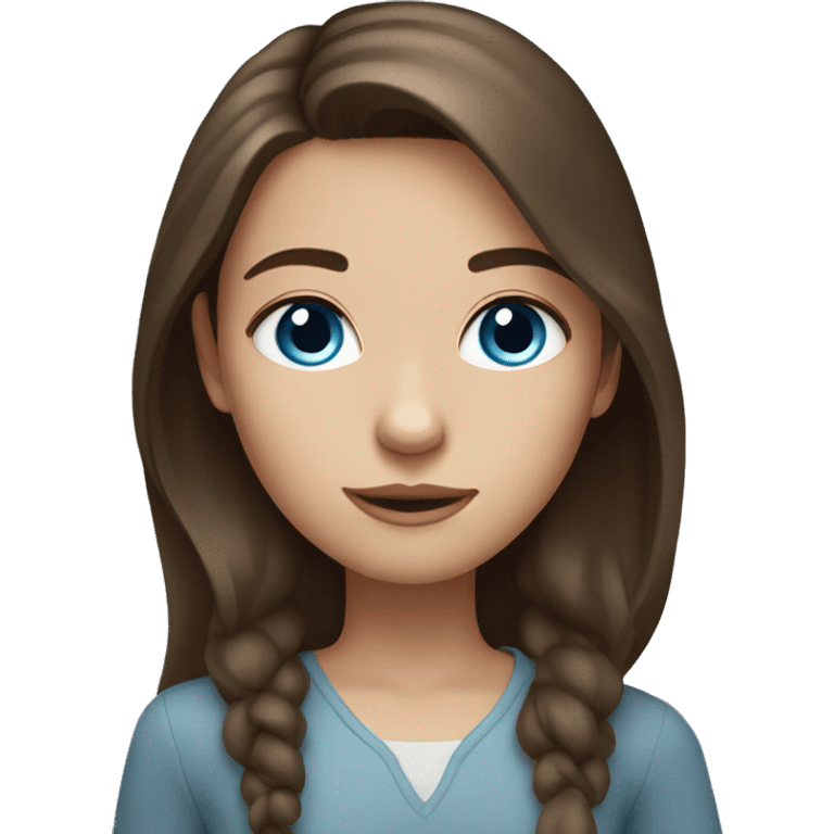 Girl with blue eyes and medium length brown hair emoji