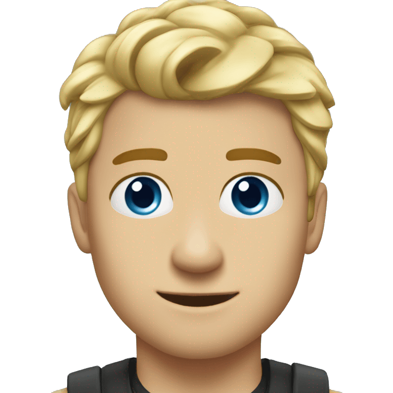 JJ MAYBANK blonde short but messy hair blue eyes man emoji