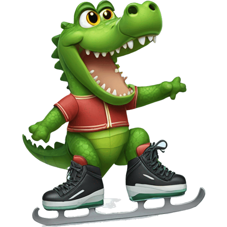 Crocodile on ice skates emoji