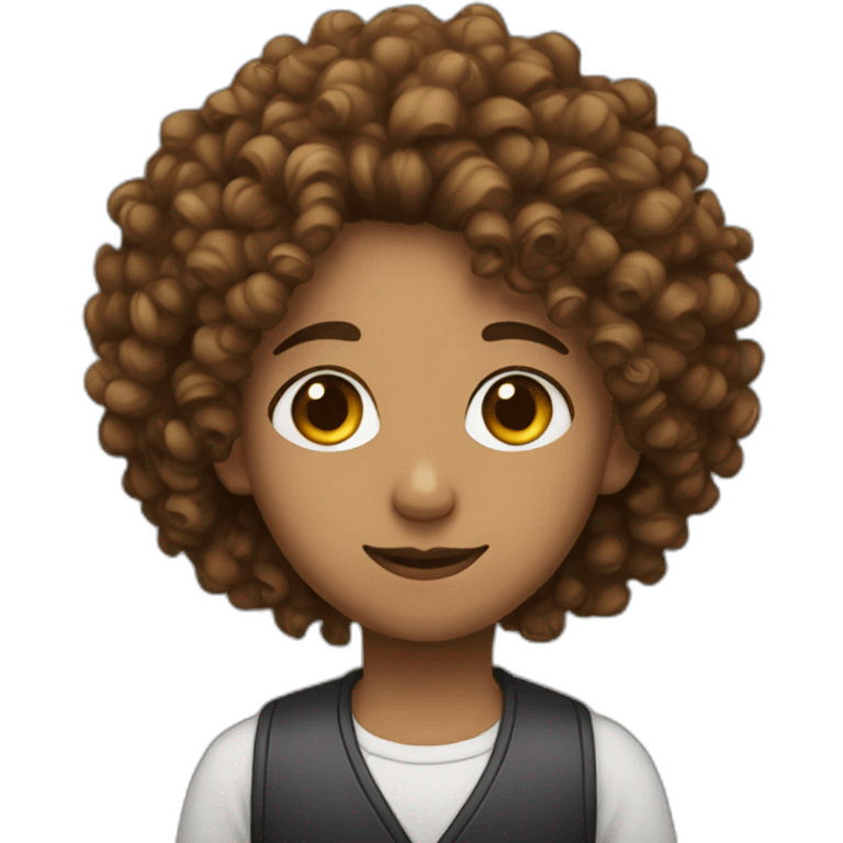 Nb person with curly hair and piercings emoji