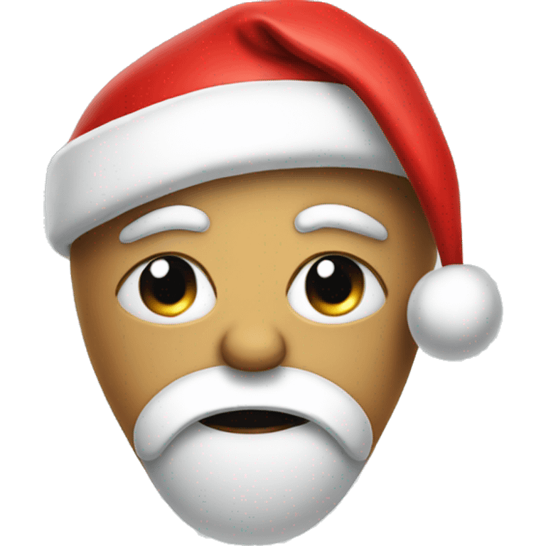 Crying face with Santa hat emoji