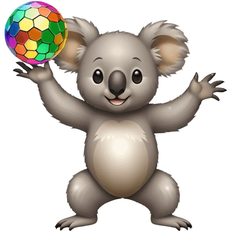 Koala dancing under disco emoji