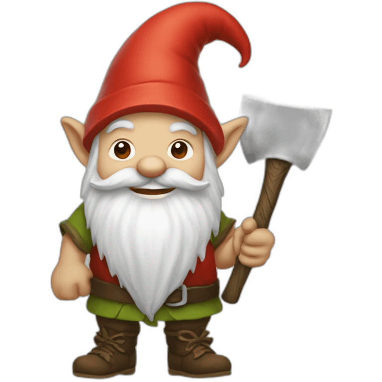 whimsical gnome with an axe emoji