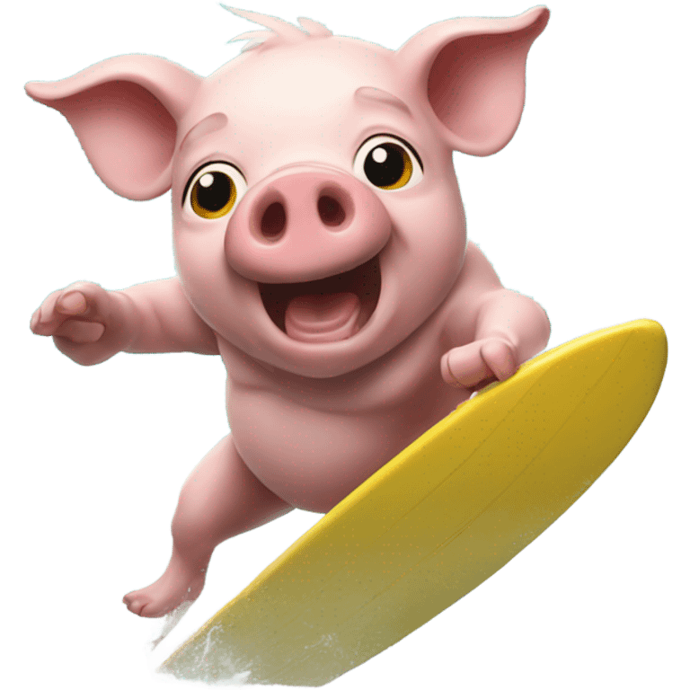 Pig surfing emoji