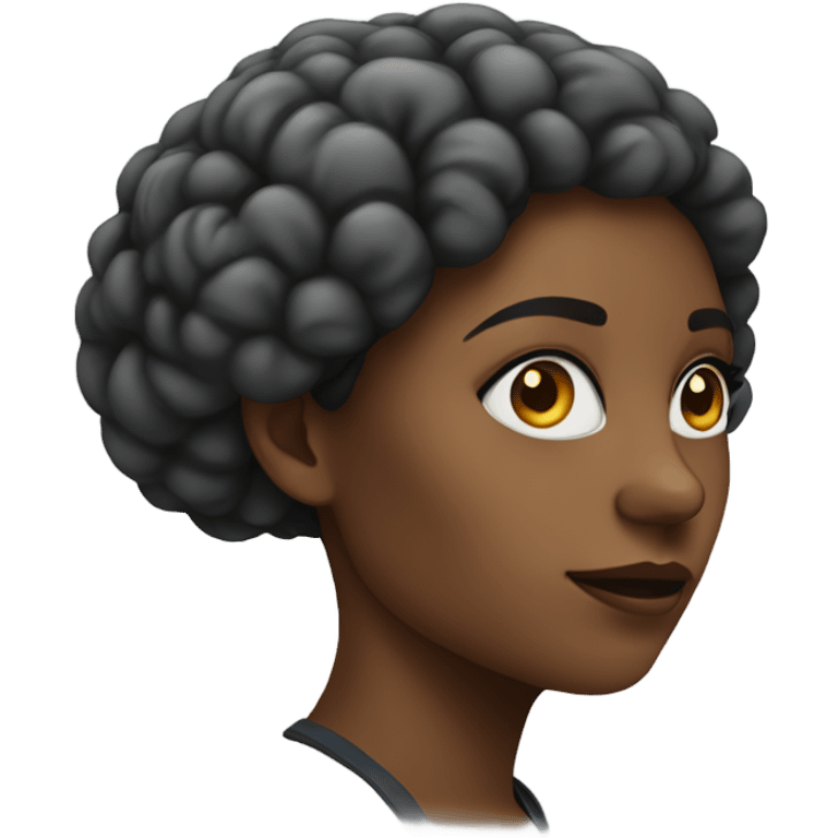 black woman with brain-power emoji