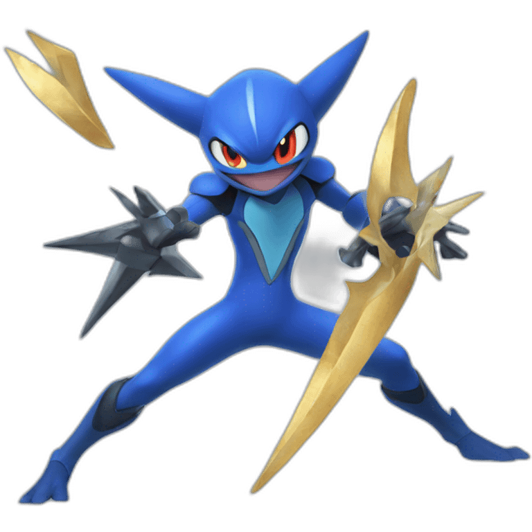 Greninja with a ice shuriken emoji