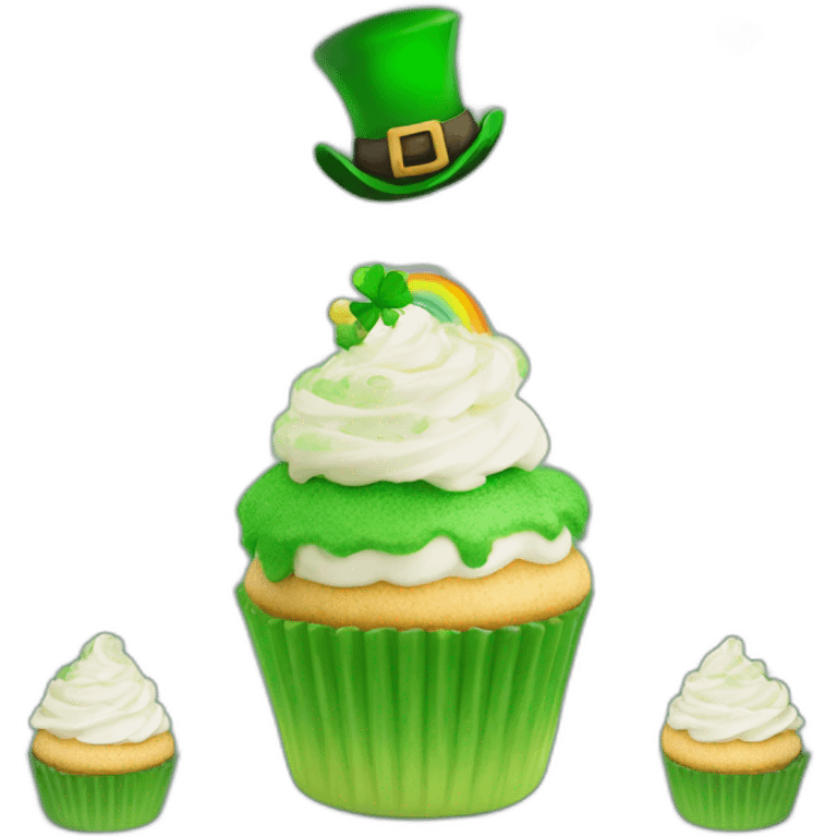 Happy st Patrick’s day cupcake emoji