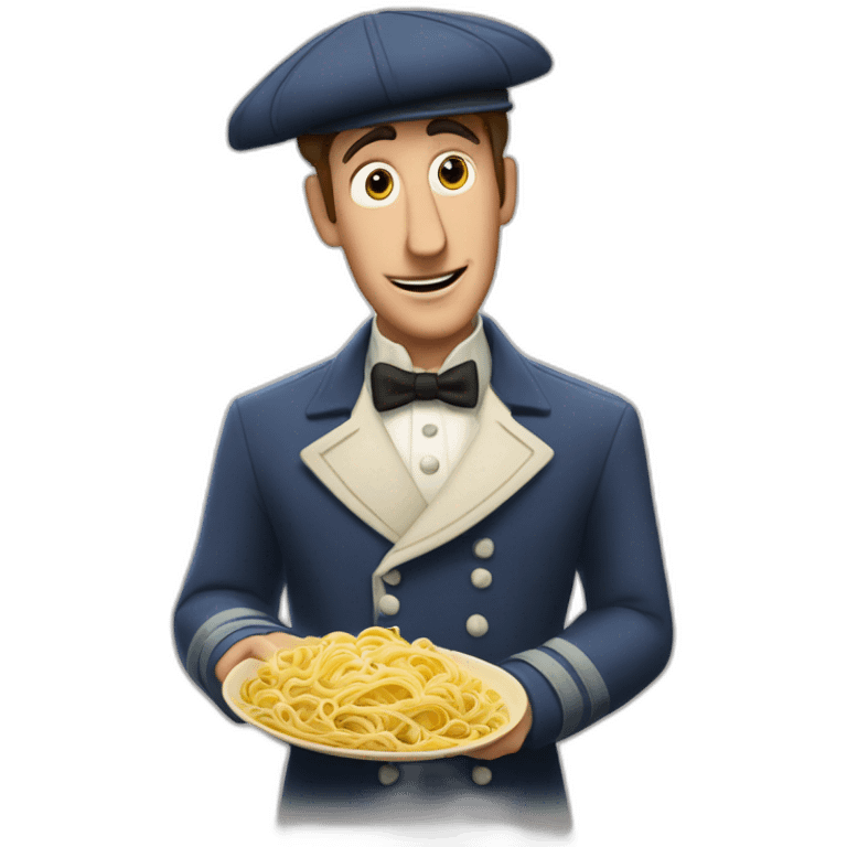 alfredo linguini from ratatouille with Remy under hat emoji