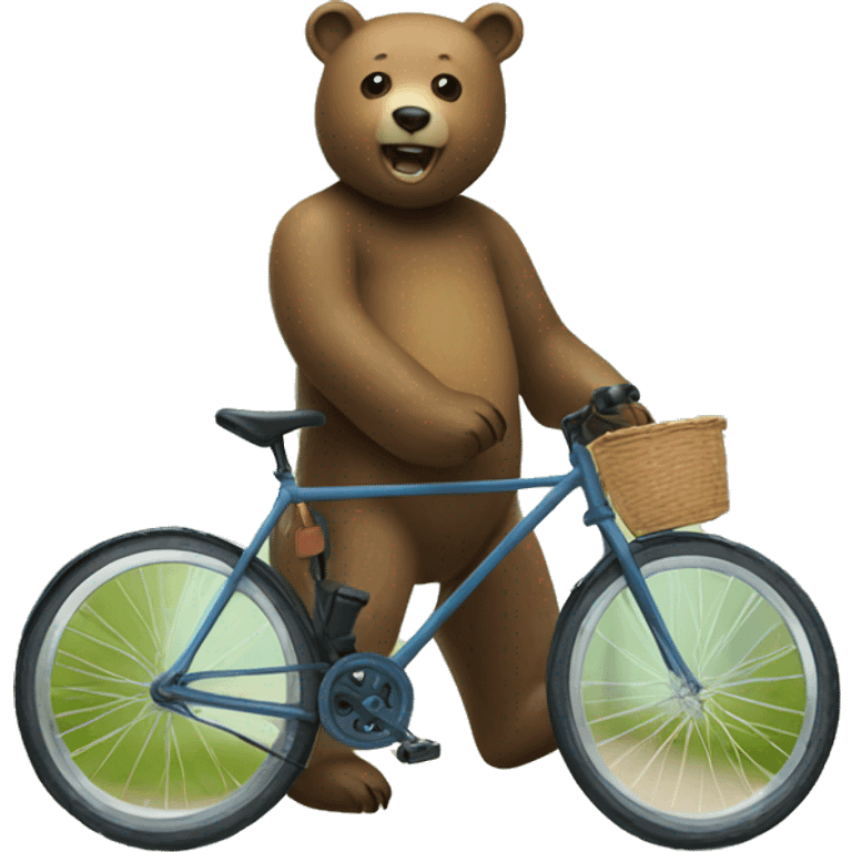 Bear with bycicle emoji