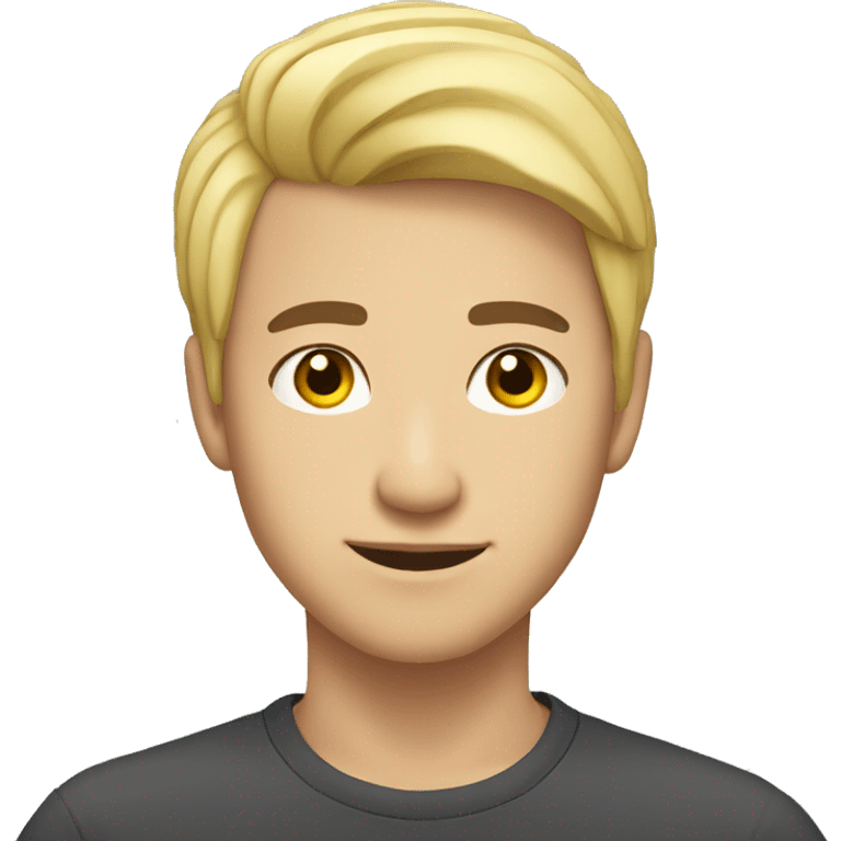 pretty asian male with blonde hair and golden eyes emoji