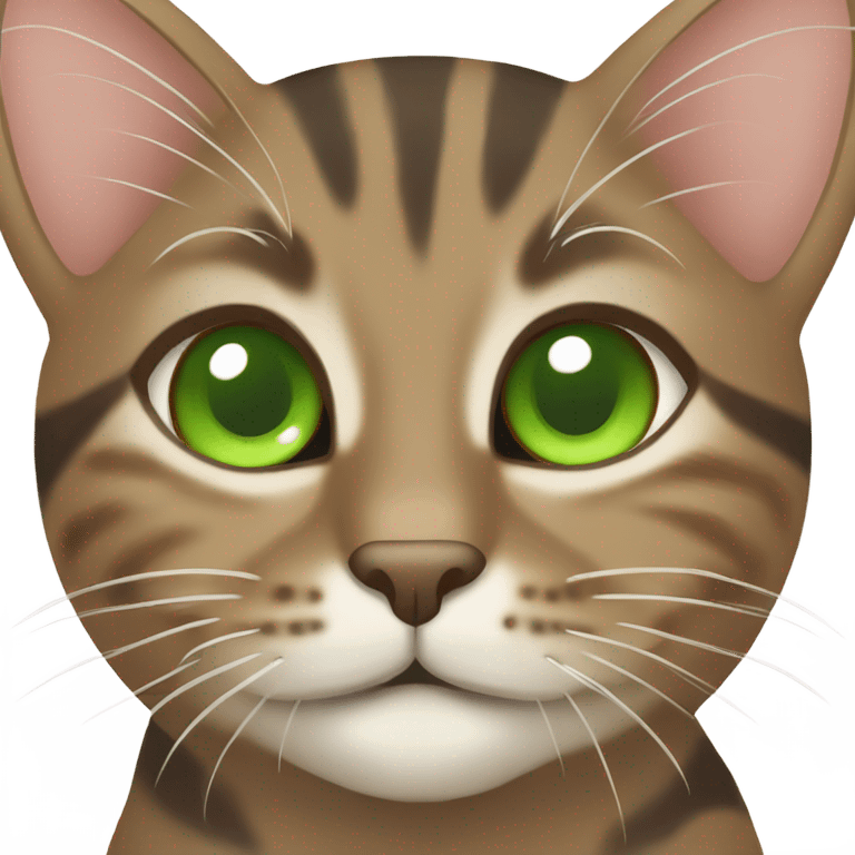 brown tabby cat with green eyes emoji