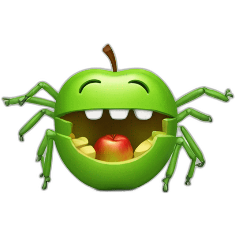 Apple eating Android bug emoji