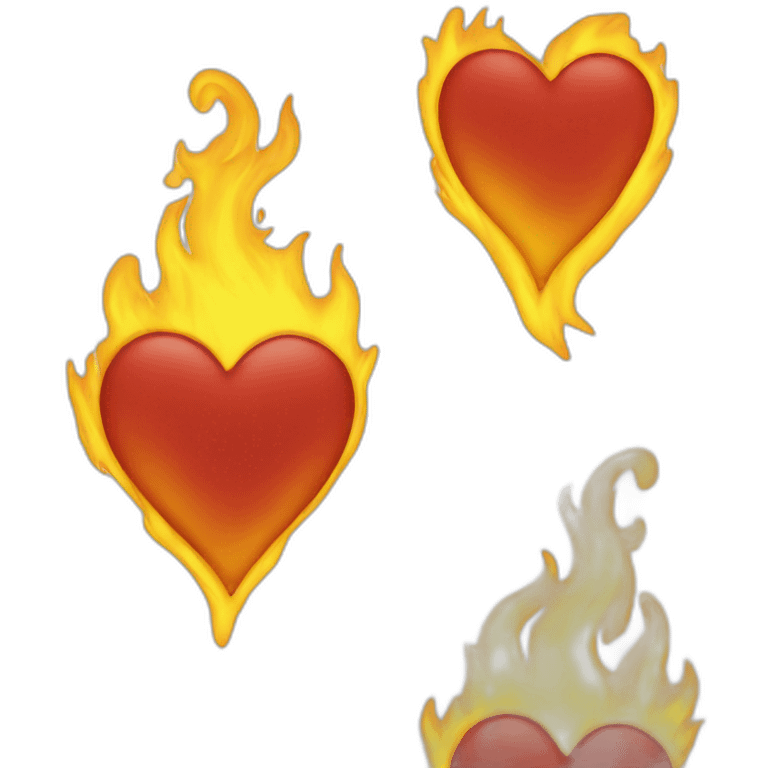 Yellow Heart with fire emoji