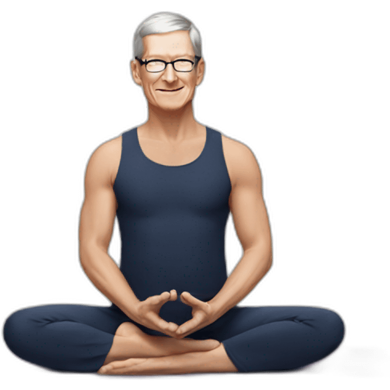 tim cook doing yoga emoji