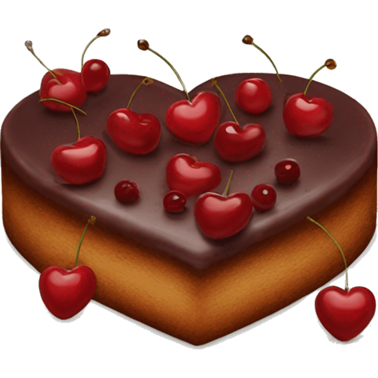 Vintage heart shaped cake with cherries emoji