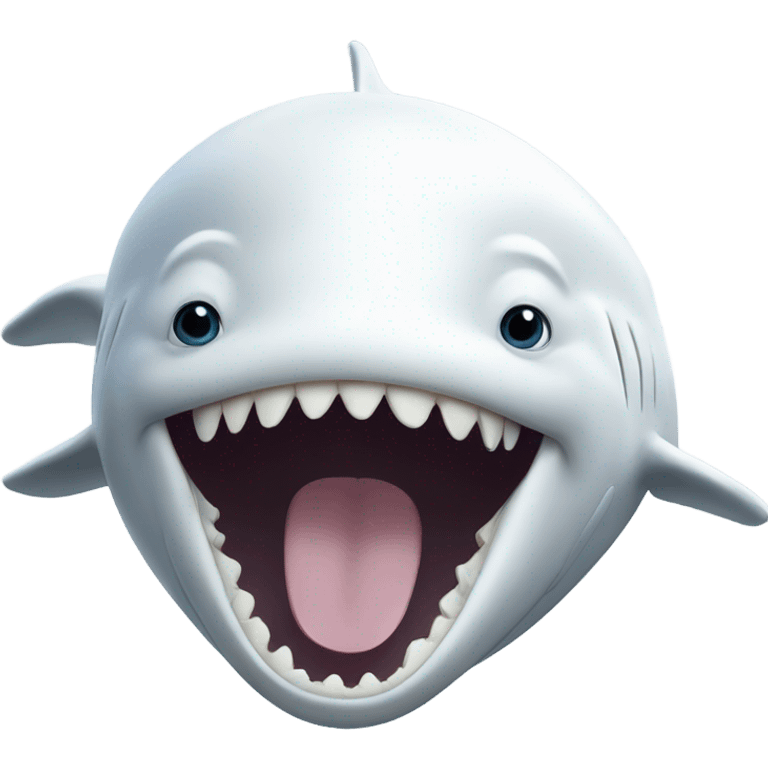 white whale , open mouth emoji