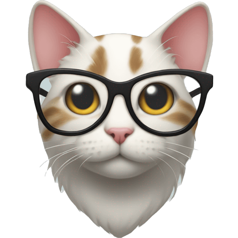 heart shaped cat with glasses emoji