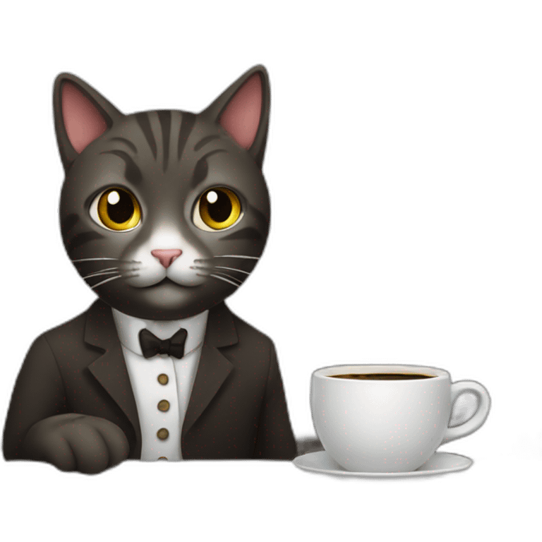 Barista Cat in Coffee Shop emoji