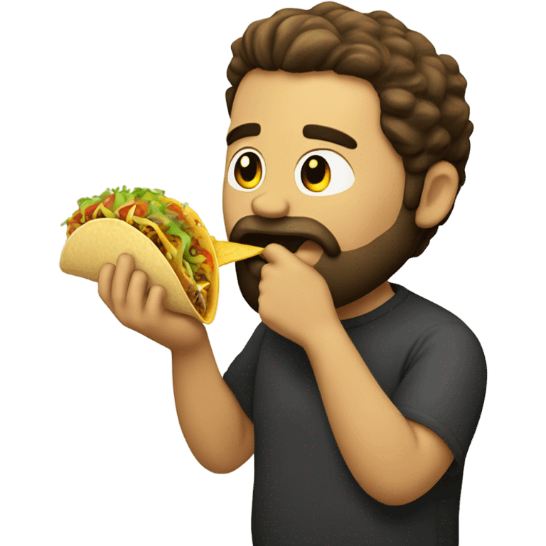 Bearded man eating a taco emoji