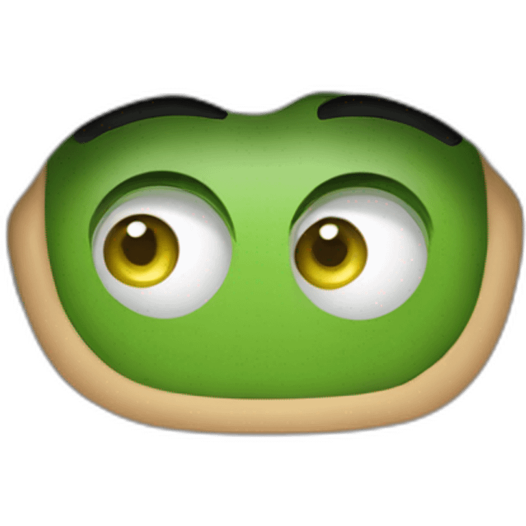 Hombre calvo ojos verdes decepción emoji