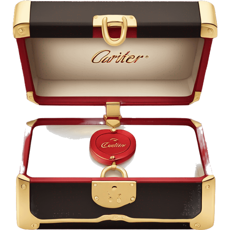 red Cartier box with inscription Cartier  emoji