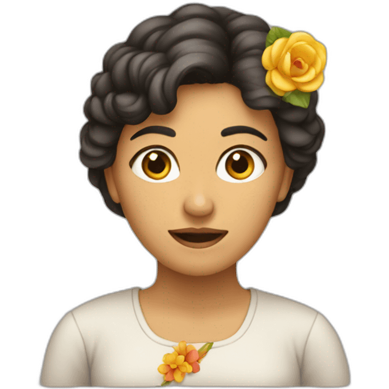 Mujer tejía a emoji