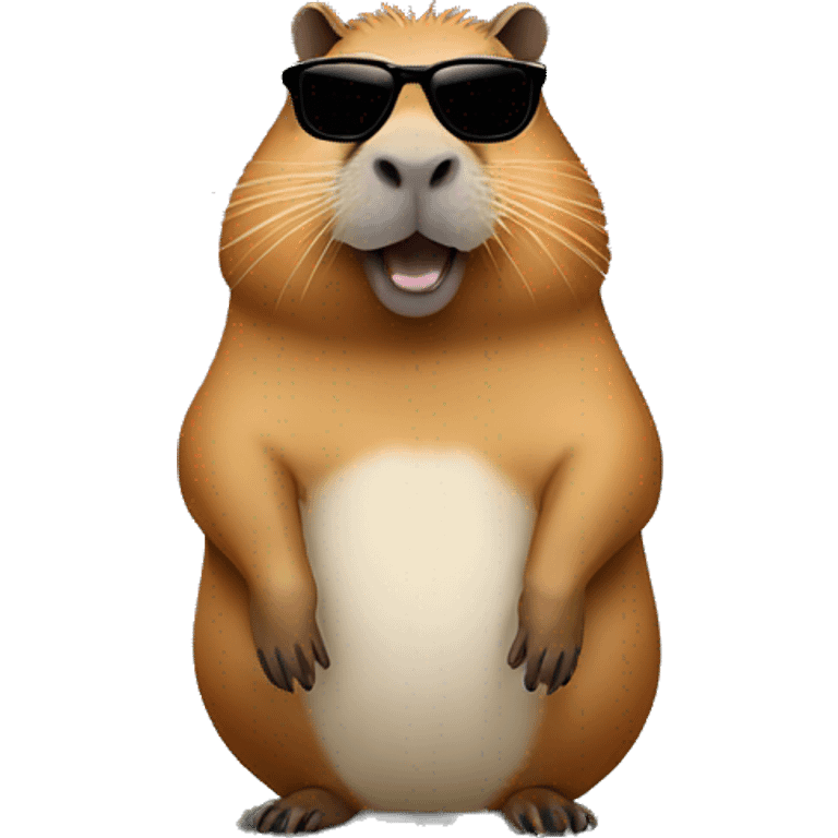 Capybara full body with sunglasses emoji