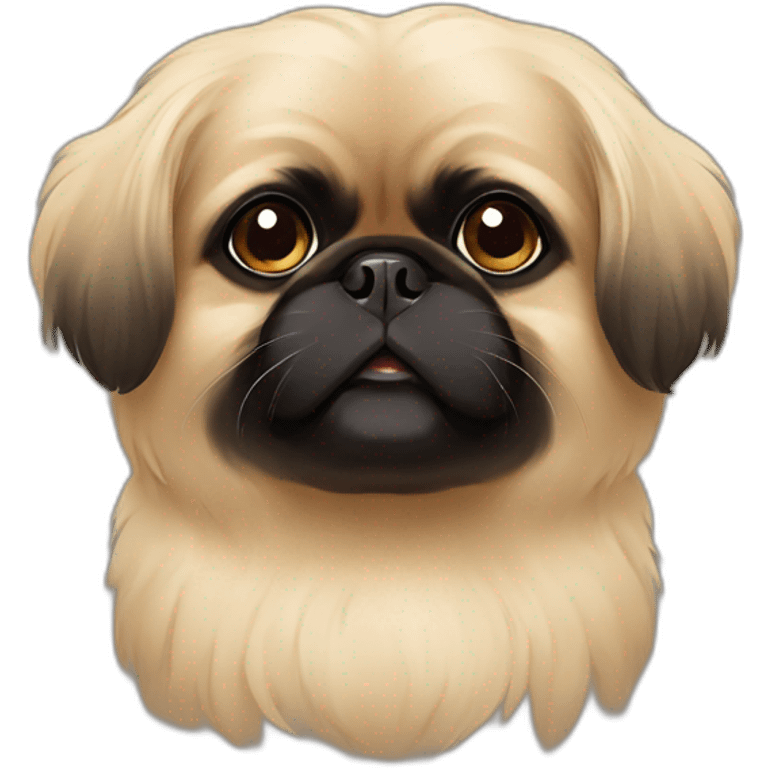 Black face pekingese beige body emoji