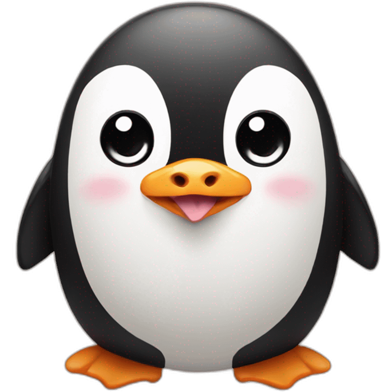 Penguin with pig emoji