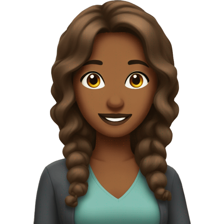 Brown beauty in a shop emoji