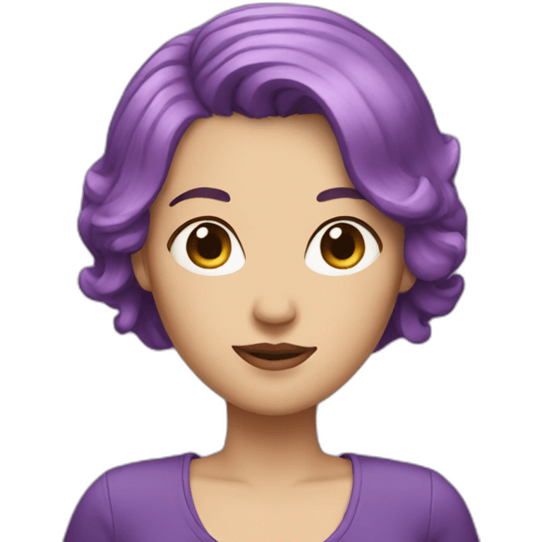 white woman with short purple hair emoji