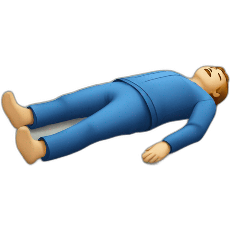 a man on the ground in the recovery position emoji