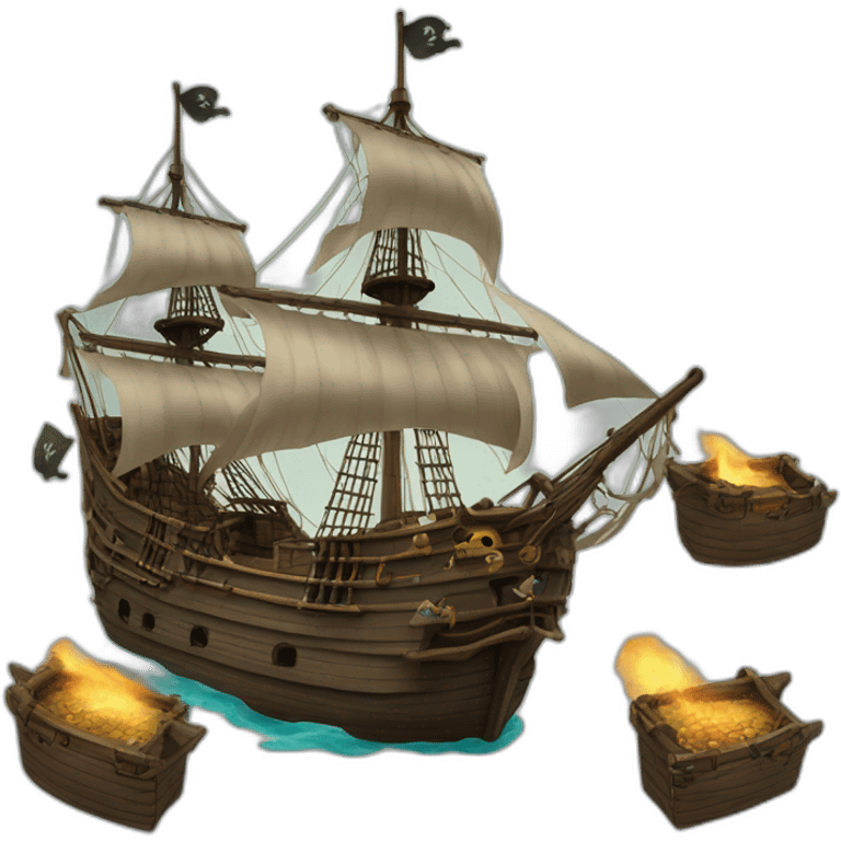 A pirate galleons sinking emoji