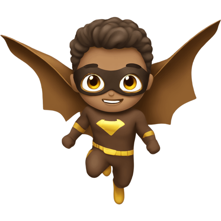 flying superhero brown ha emoji