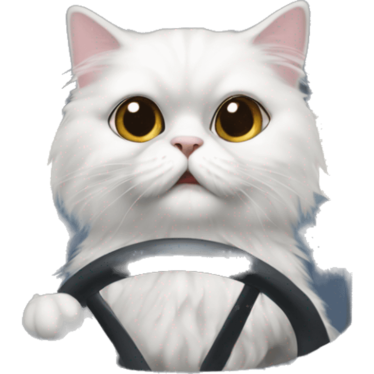 Persian cat piloting airplane emoji