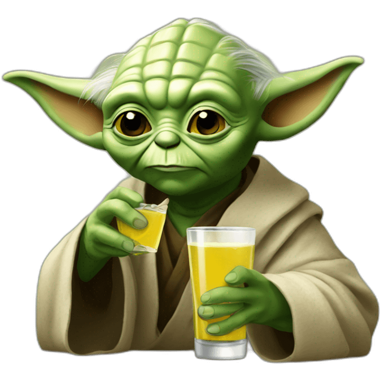 Yoda drinking emoji