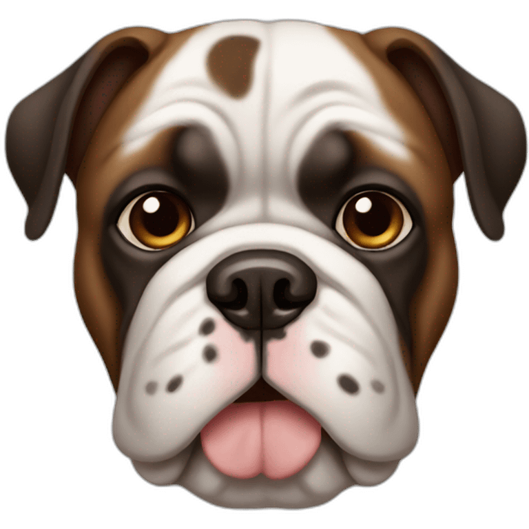 black brown white bulldog emoji