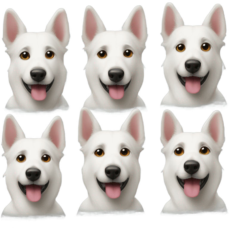 three white shepherds emoji