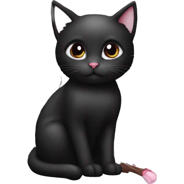 Cherry blossom black cat emoji