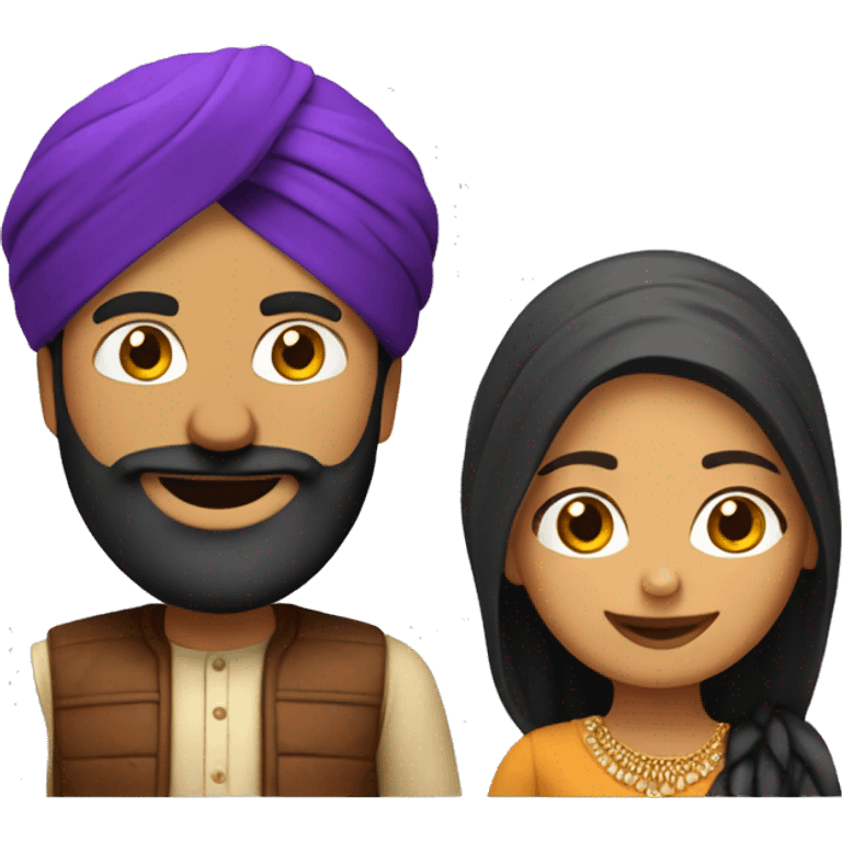 cute 3d punjabi couple emoji