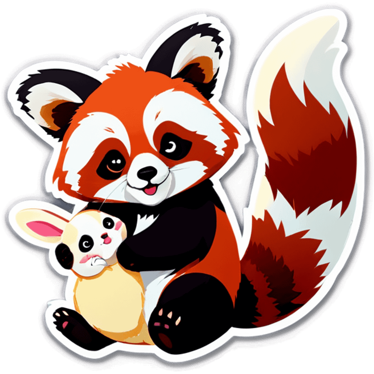 Red panda with rabbit emoji