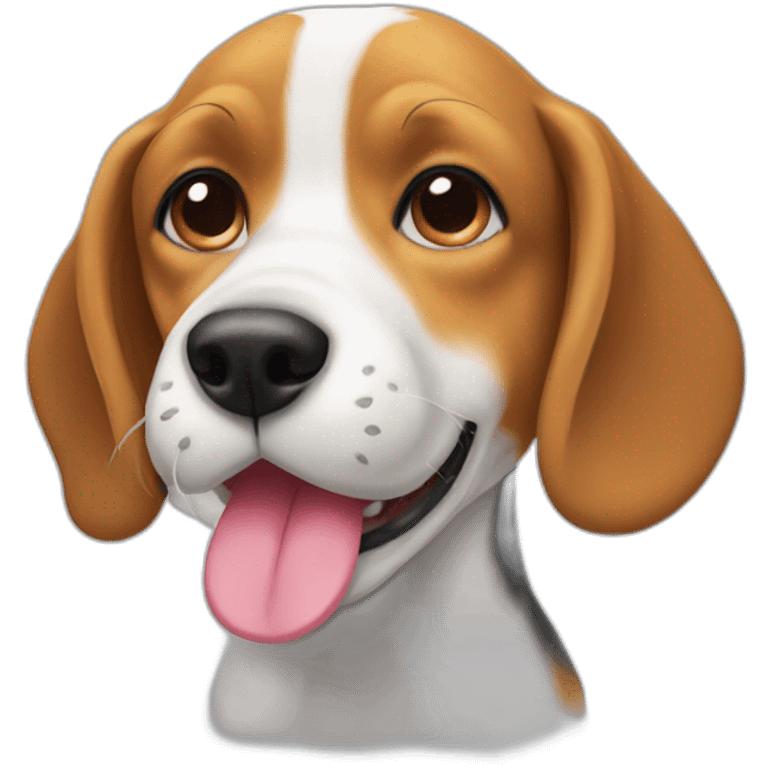 Beagle licking paws emoji