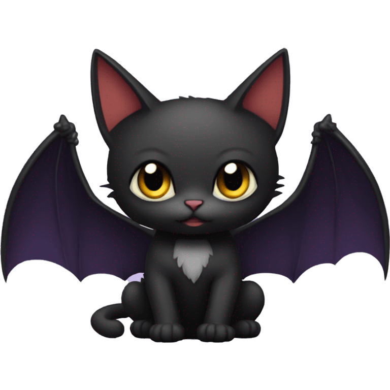 Black-Vampire-Batty-Cat-Fakémon-Cat With Bat-wings as ears  emoji