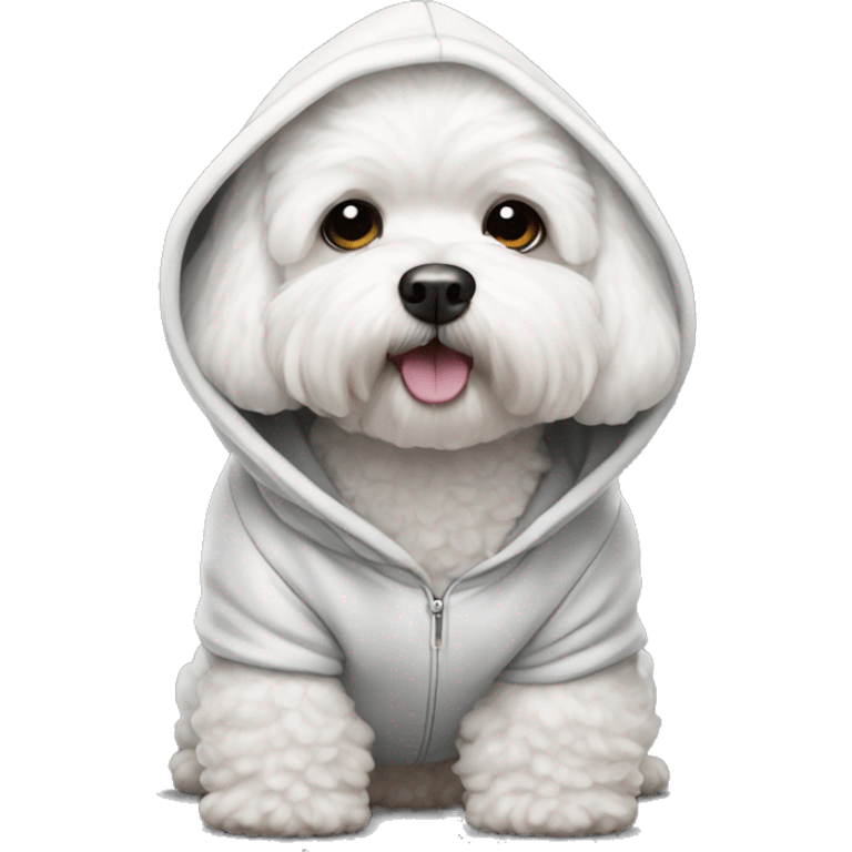 Bichon wearing a hoodie  emoji