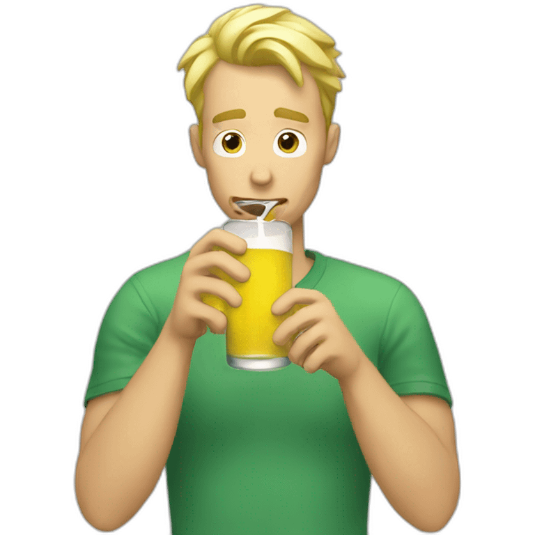 blonde guy drinking something sour with reaction in face emoji