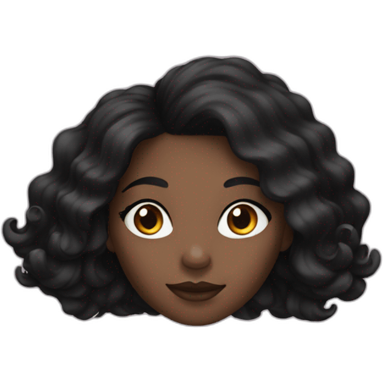 black girl with black hair and liner emoji