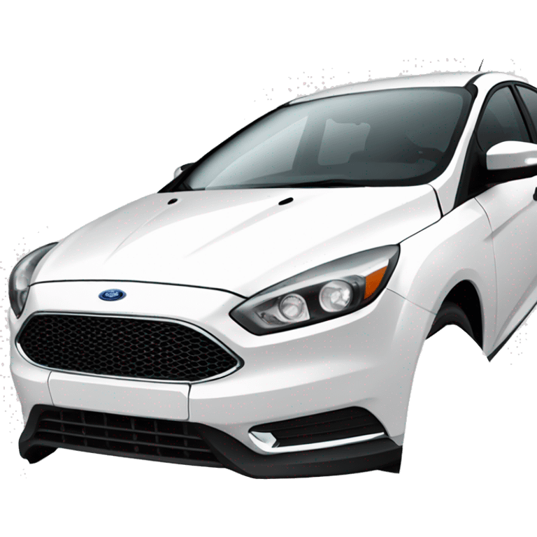 White Ford Focus 3 hatchback  emoji