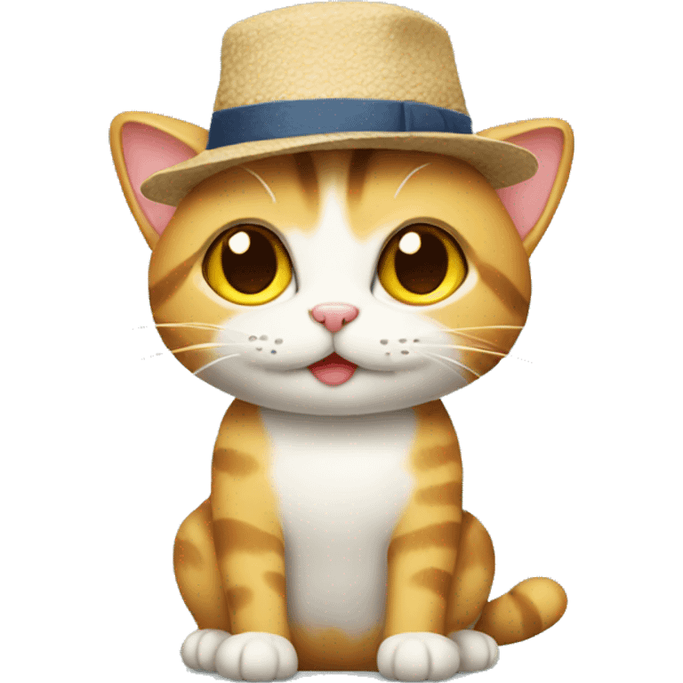 Cat wearing hat emoji