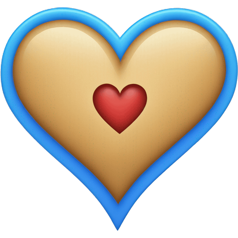 Create an emoji of a heart where the left half is blue and the right half is white. Ensure the colors are vibrant and the design is symmetrical." emoji